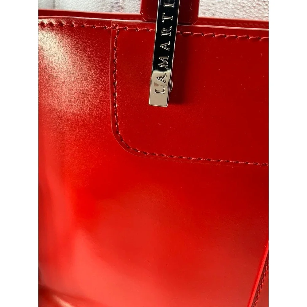 Lamarthe Portofino Tote Bag Womens Red‎ Leather PP104 Luxury Dust Bag Care Card